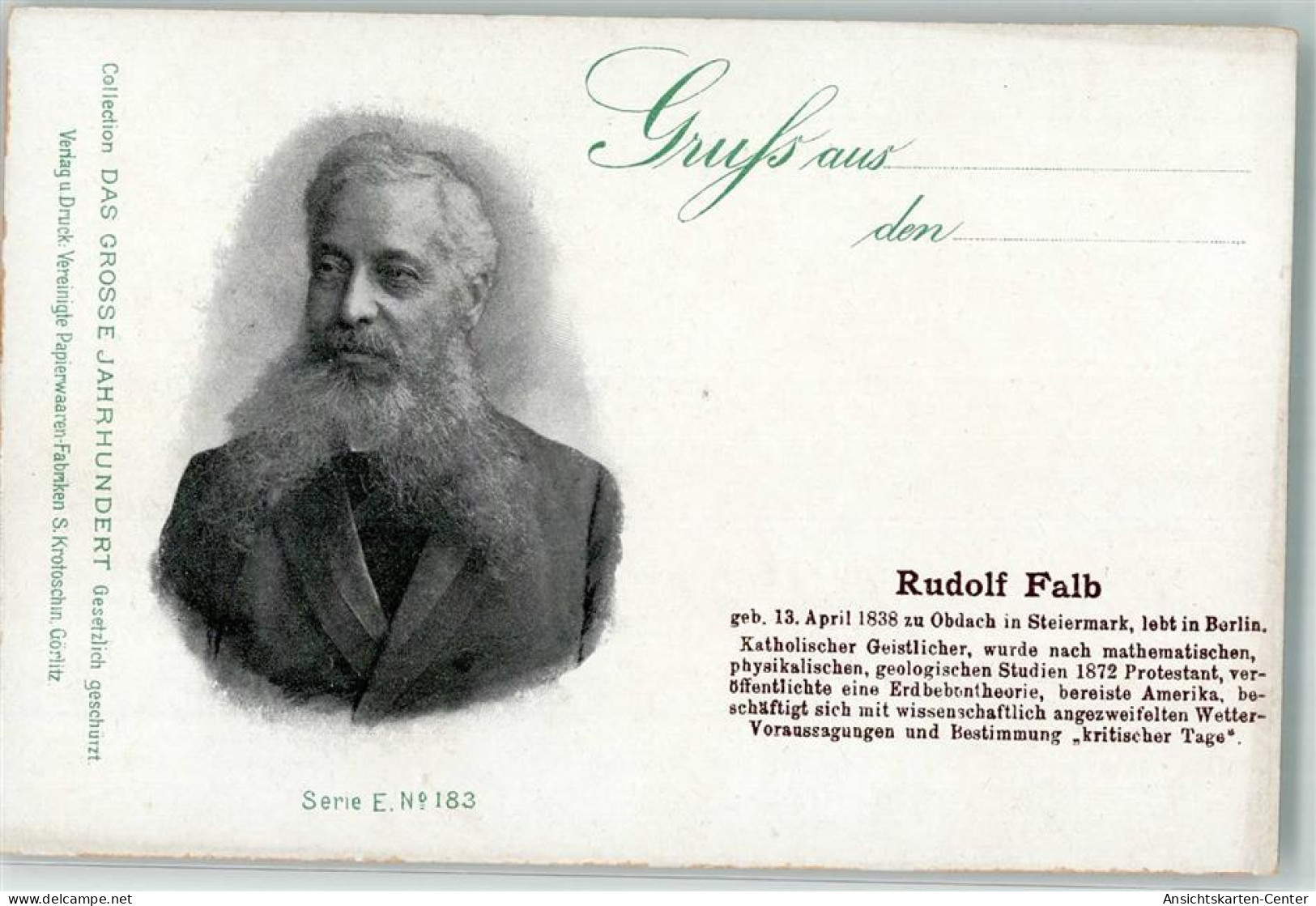 10679508 - Serie E Nr. 183 Das Grosse Jahrhundert , Rudolf Falb - Berühmt Frauen