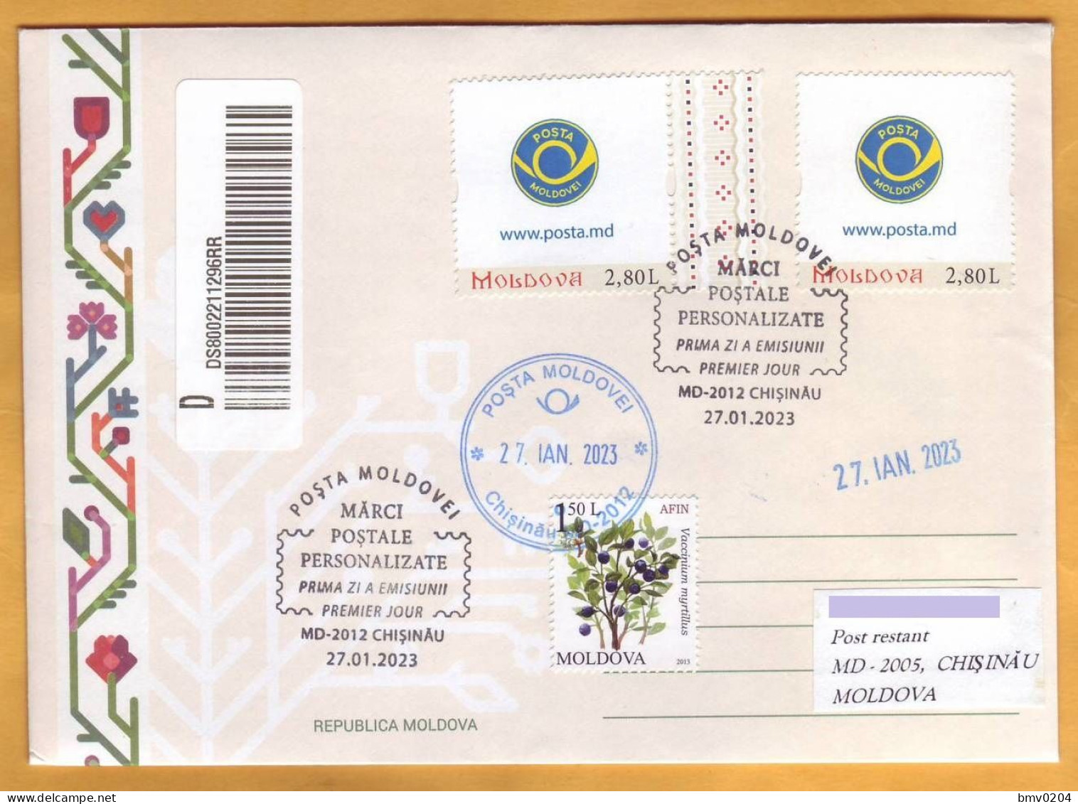 2023  Moldova Moldavie    FDC  Personalized Postage 2 Stamps - Moldavie