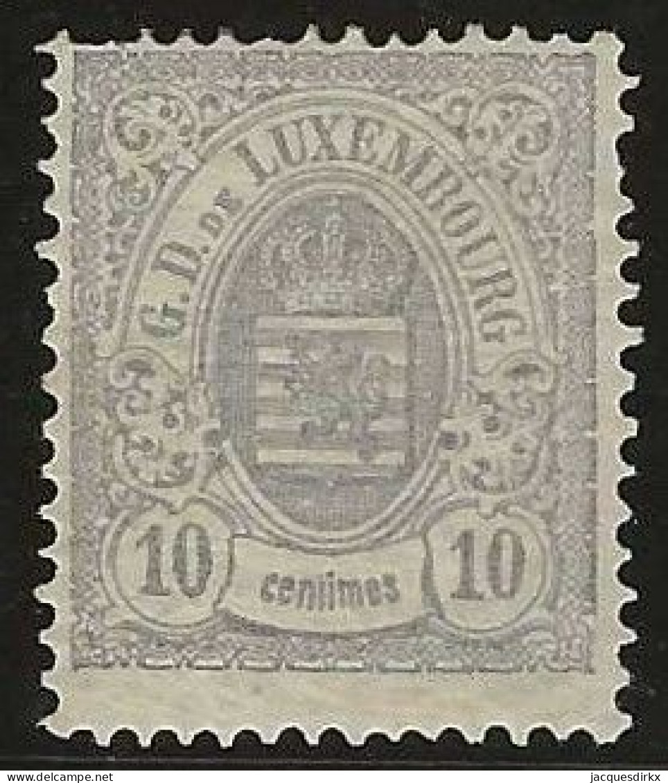 Luxembourg  .  Y&T .   42  (2 Scans)  .  1880  .   Perf. 13x13   .   * VLH .    Neuf Avec Gomme - 1859-1880 Armarios