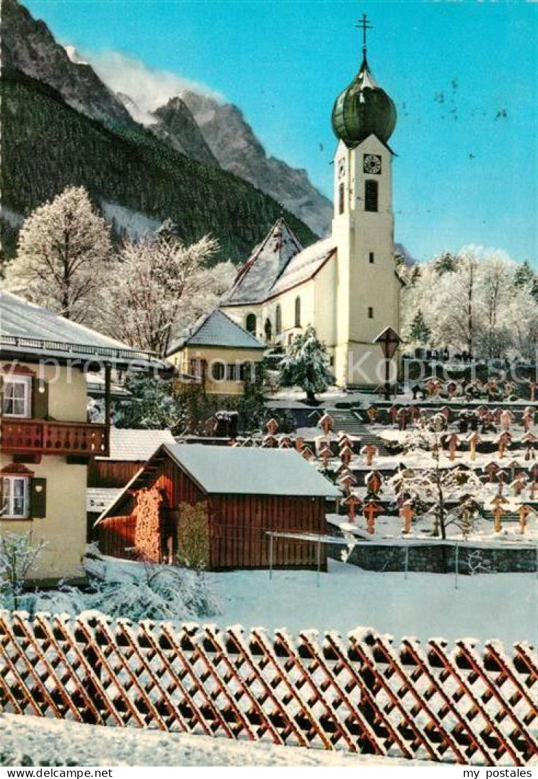 72932396 Grainau Dorfkirche Mit Zugspitze Grainau - Altri & Non Classificati