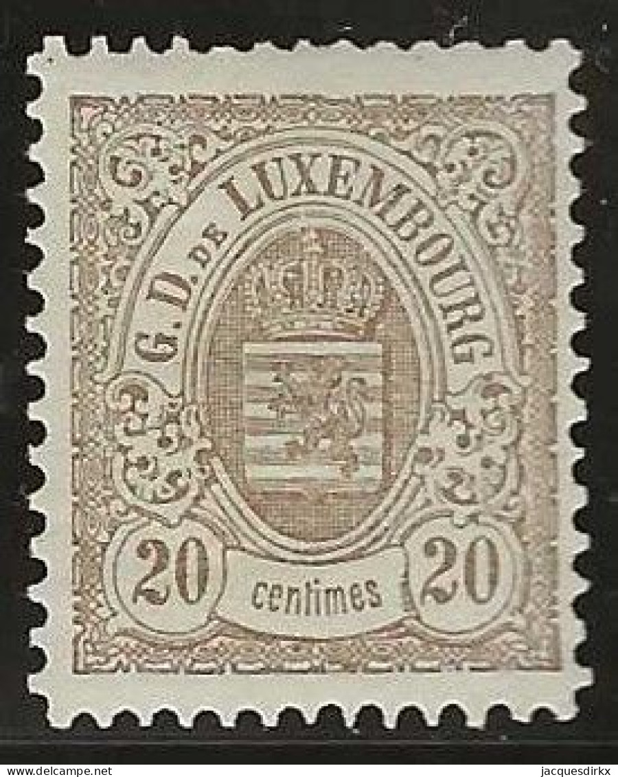 Luxembourg  .  Y&T .   44 (2 Scans)   .  1880  .   12x12½ .   * VLH .    Neuf Avec Gomme - 1859-1880 Armarios