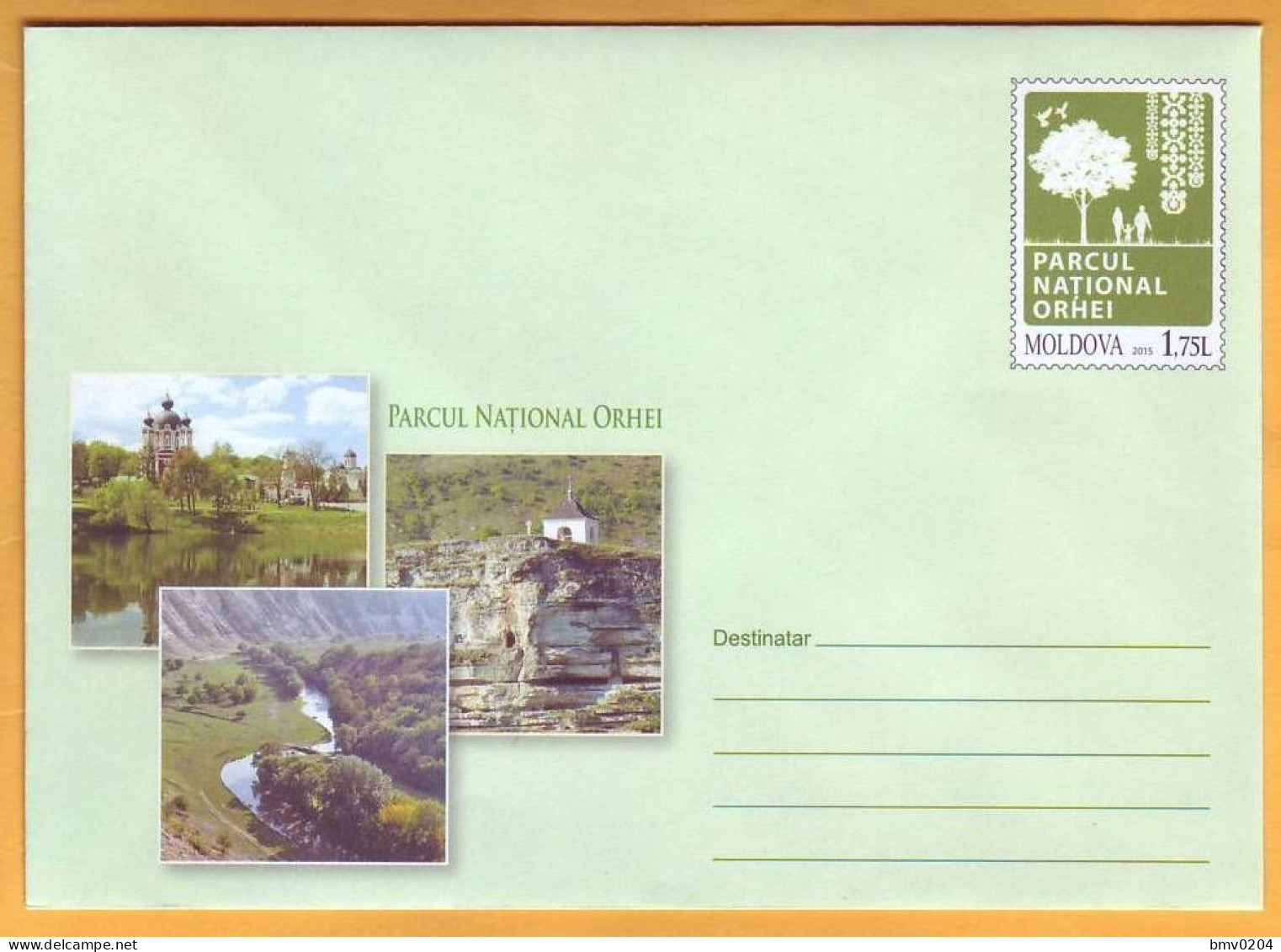 2015 Moldova Moldavie  Envelope. National Park "Orhei"  Fauna Christianity. Water. River. - Moldova