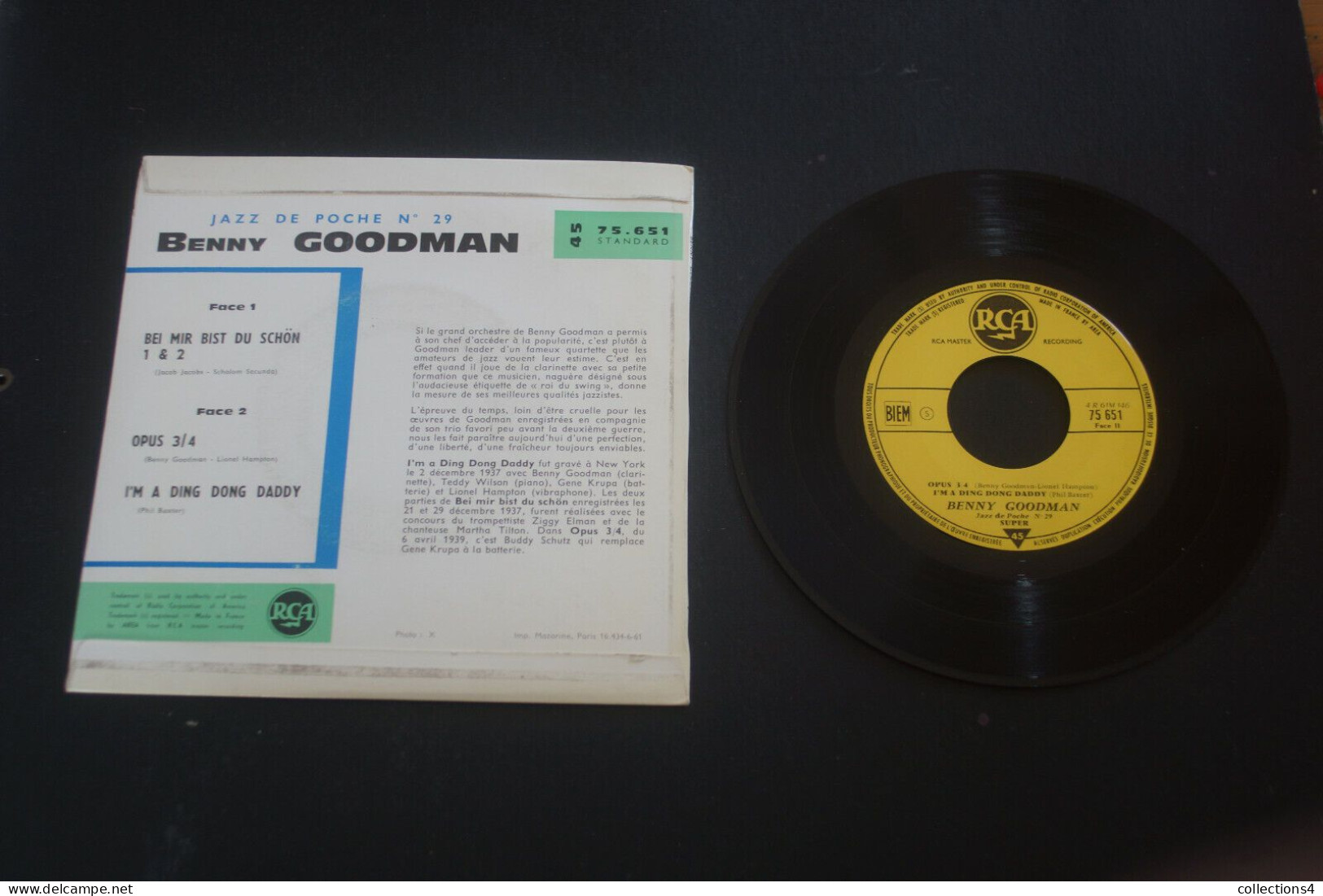 BENNY GOODMAN JAZZ DE POCHE N° 29 RARE EP 1961 VALEUR + - 45 Rpm - Maxi-Single