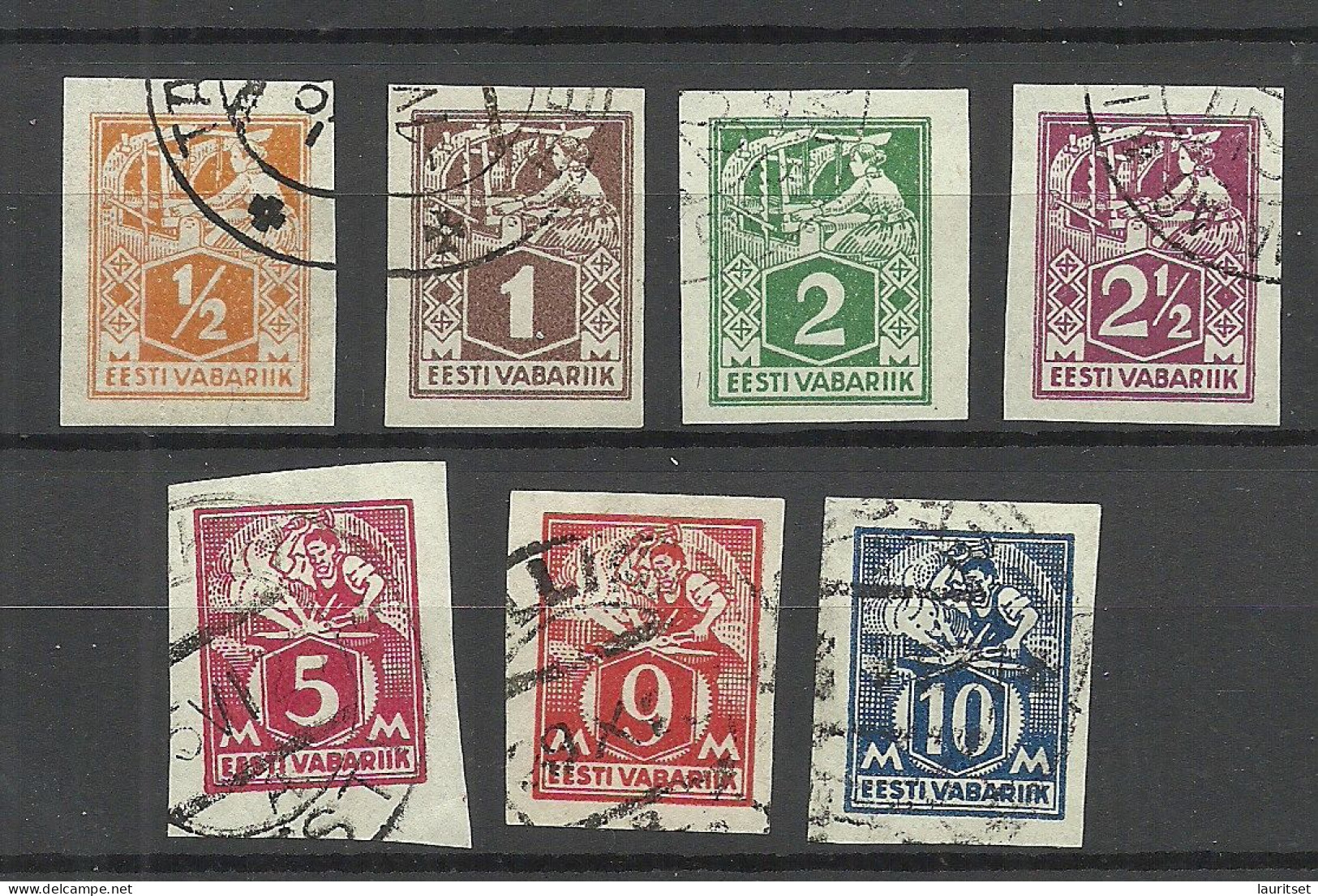 Estland Estonia 1922-1924 Michel 32 - 39 B O - Estland
