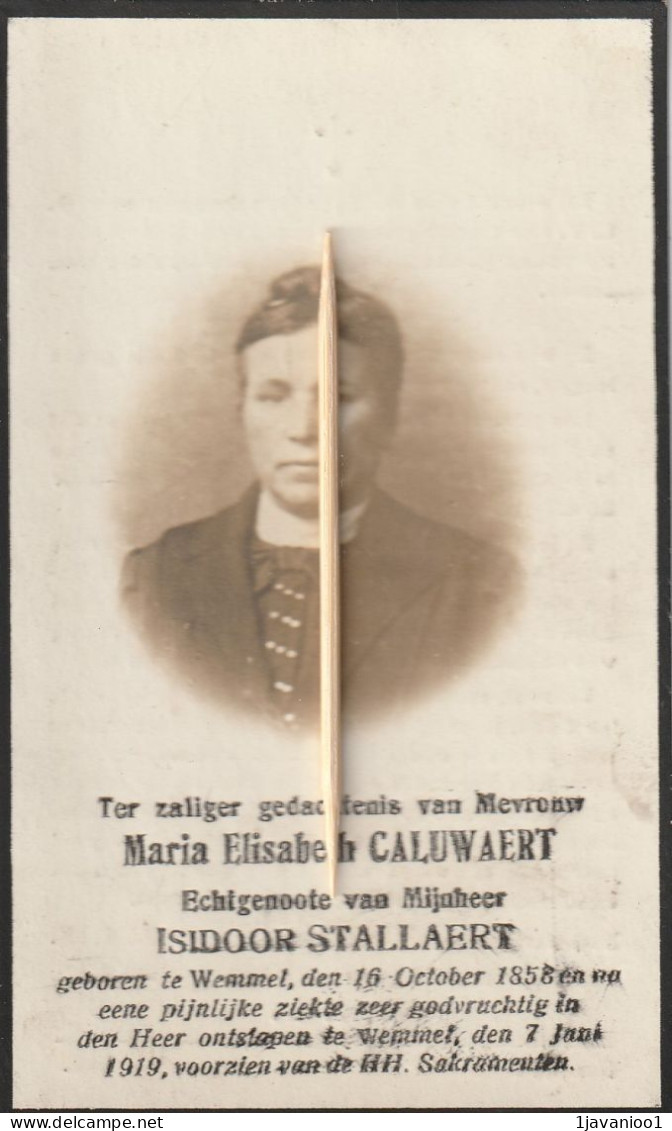 Wemmel, 1919, Mara Caluwaert, Stallaert - Devotieprenten