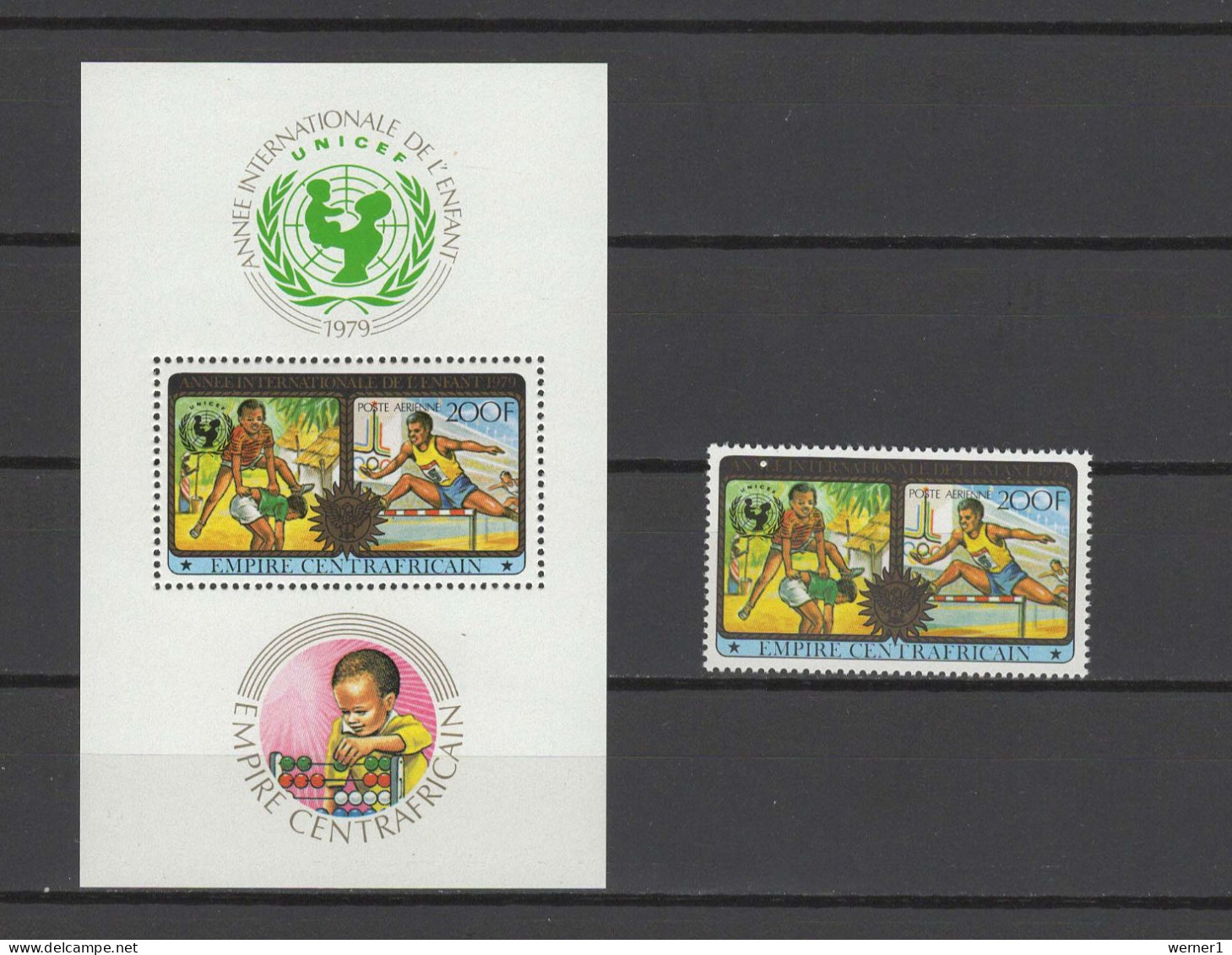 Central Africa 1979 Olympic Games Moscow, UNICEF Stamp + S/s MNH - Estate 1980: Mosca