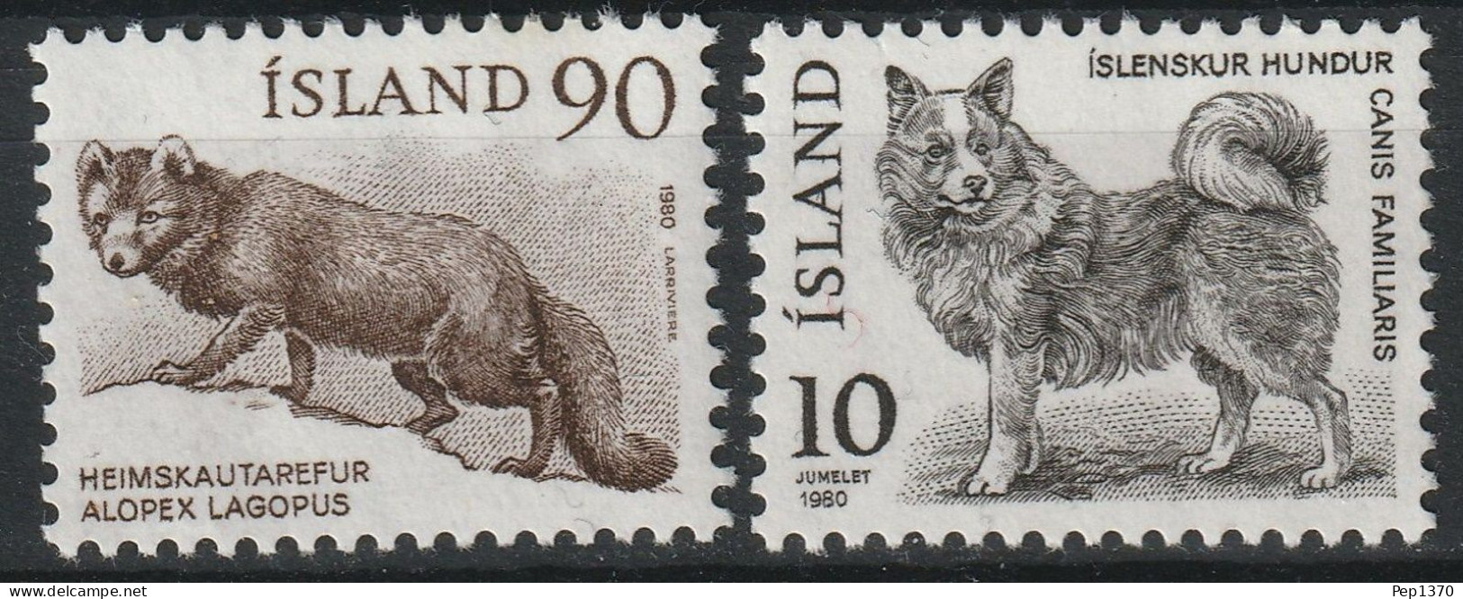 ISLANDIA 1980 - ICELAND - FAUNA - ANIMALES NORDICOS - LOBO Y PERRO ISLANDES - YVERT 503/504** - Nuovi