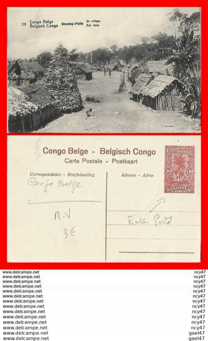 CPA STANLEY-FALLS (Congo Belge)  Un Village, Animé. Entier Postal...CO1636 - Congo Belga