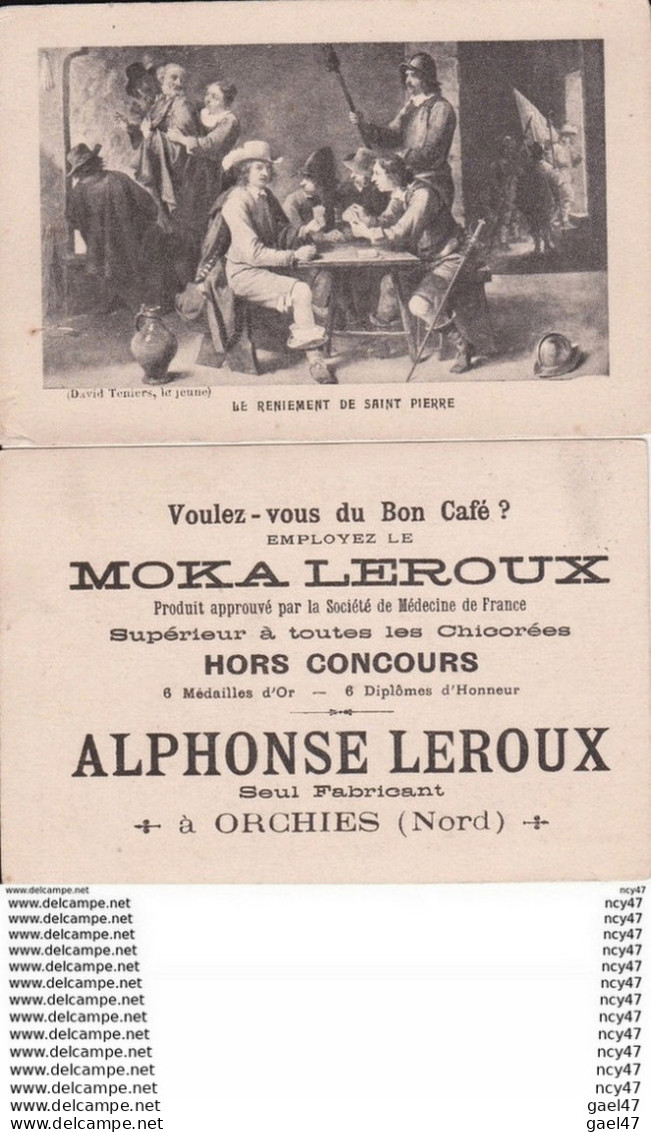 CHROMOS.  MOKA. A. LEROUX (Orchies).  Le Reniement De Saint Pierre.  ...T513 - Thé & Café