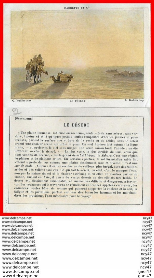 CHROMOS. Hachette Et Cie.  Le Désert, Chameau...S337 - Autres & Non Classés