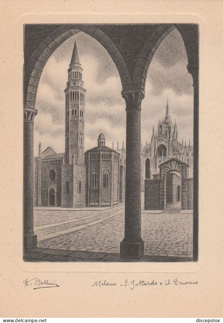 AD338 Milano - Chiesa Di San Gottardo Ed Il Duomo - Illustrazione Illustration Dandolo Bellini - Milano (Mailand)