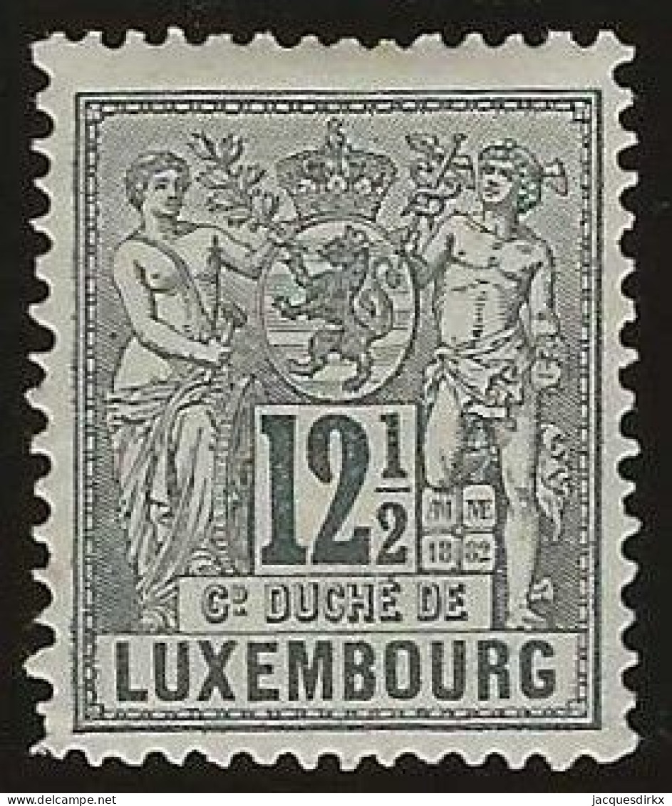 Luxembourg  .  Y&T .   52    .   * VLH .    Neuf Avec Gomme Et Une Trace Tres Légère D'une Charnière - 1882 Alegorias