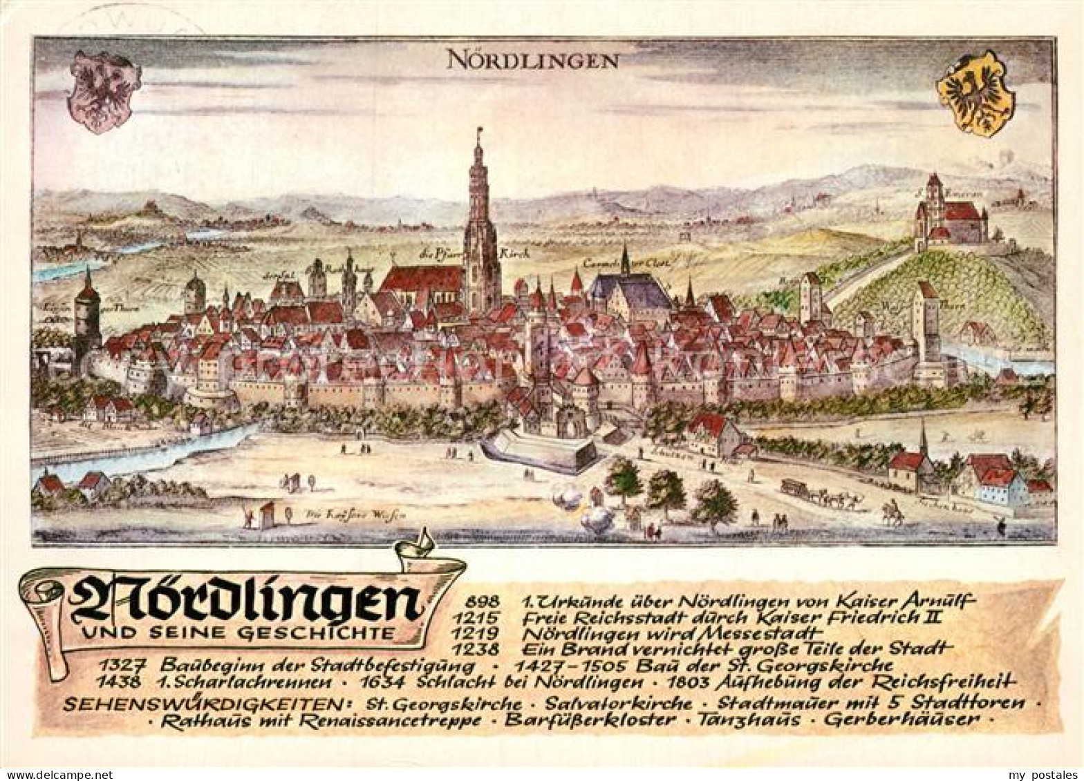 72930756 Noerdlingen Stich Von Matthaeus Merian Um 1650 Noerdlingen - Nördlingen