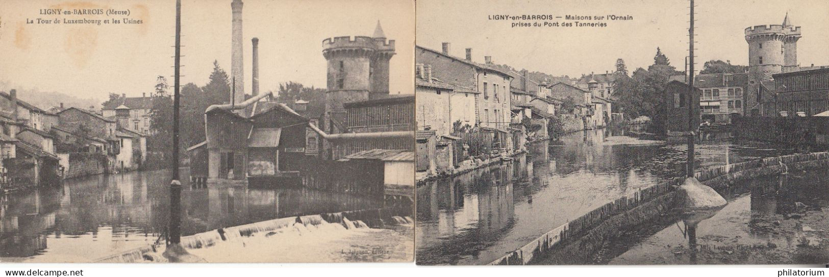 55  LIGNY En BARROIS   Tour Valeran De Luxembourg, Maisons Sur L'Ornain, Prises Du Pont Des Tanneries - Ligny En Barrois