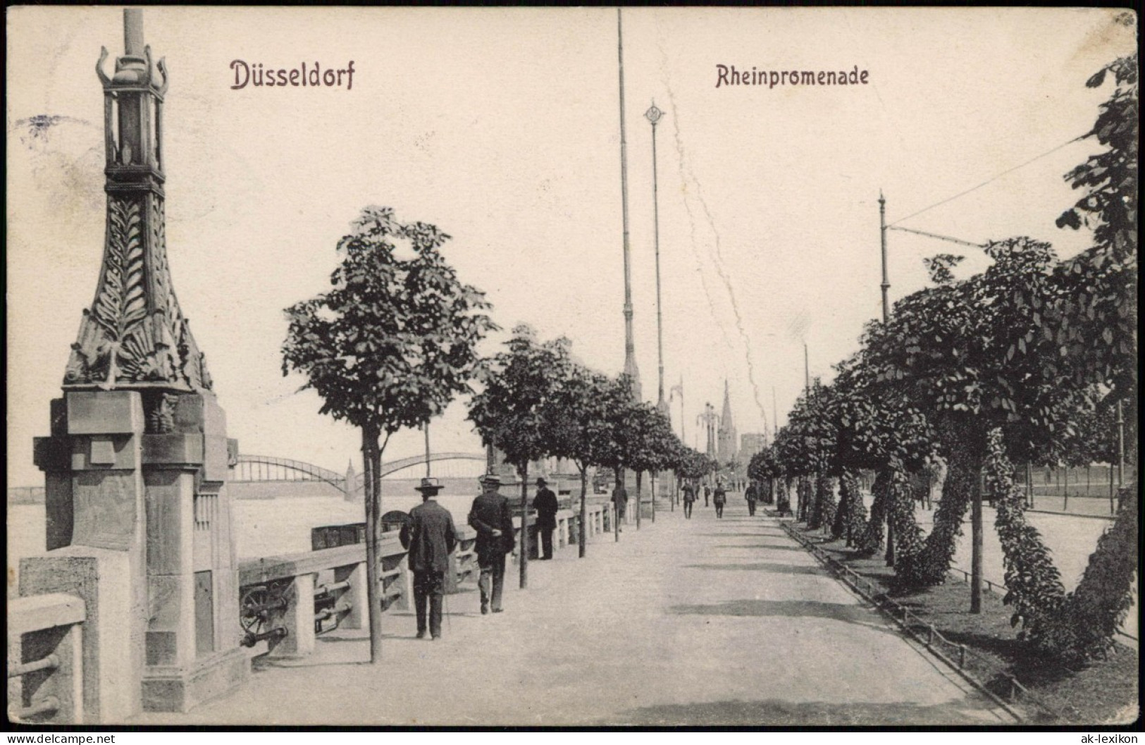 Ansichtskarte Düsseldorf Rheinpromenade 1905  Gel. Nach Wien Bestellt Stempel - Duesseldorf