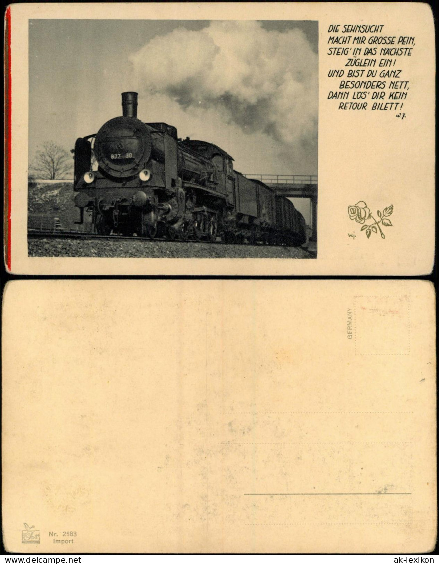 Ansichtskarte  Dampflokomotive - Mit Spruch 1928 - Trains