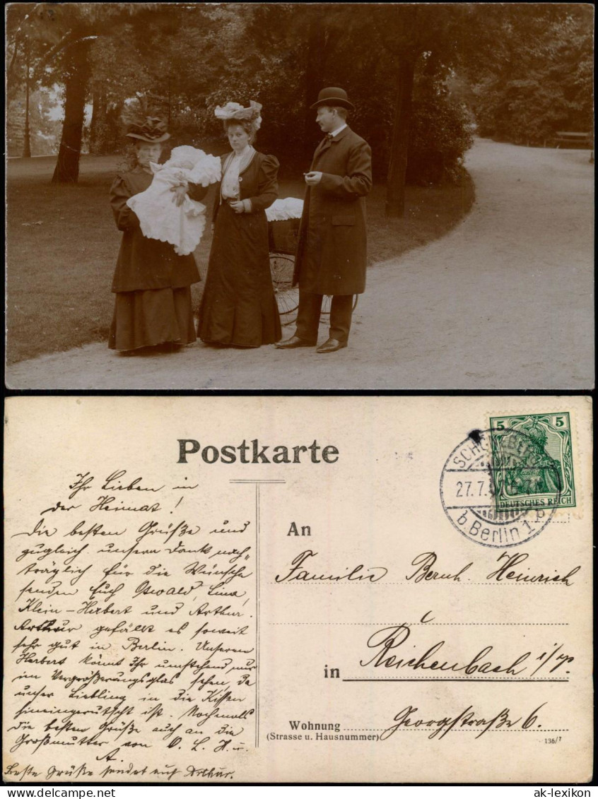 Ansichtskarte Schöneberg-Berlin Feine Herrschaften Im Park 1907 Privatfoto - Schoeneberg