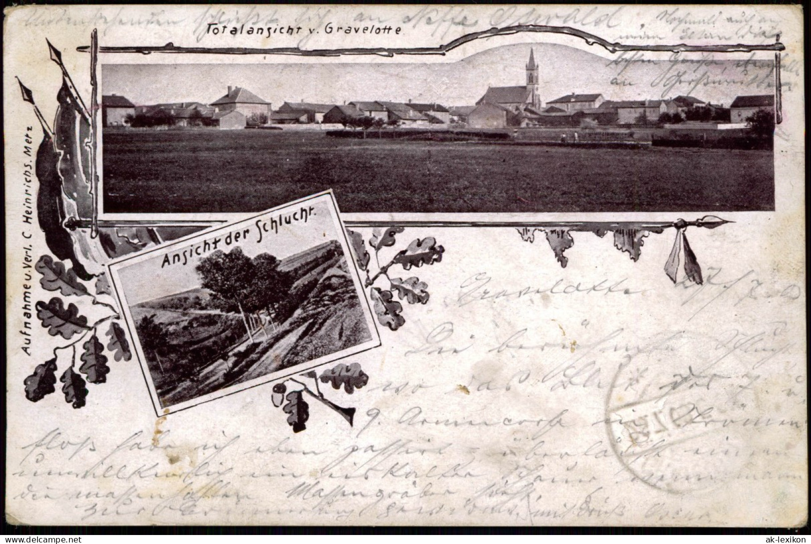 Gravelotte Panorama, Straße - Schlucht - 2 Bild Lothringen Lorraine 1903 - Autres Communes