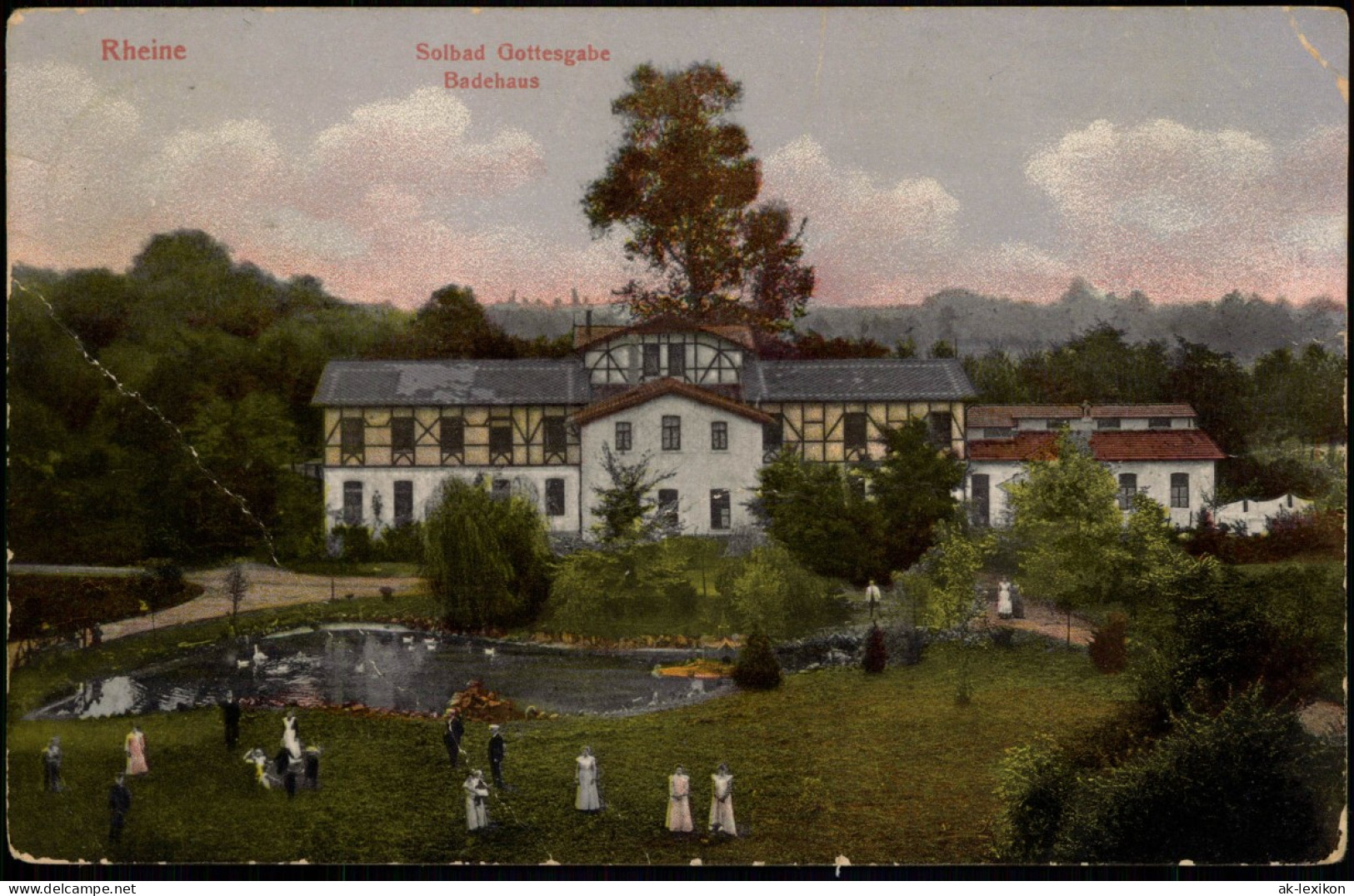 Ansichtskarte Rheine Solbad Gottesgabe Badehaus 1907 - Rheine