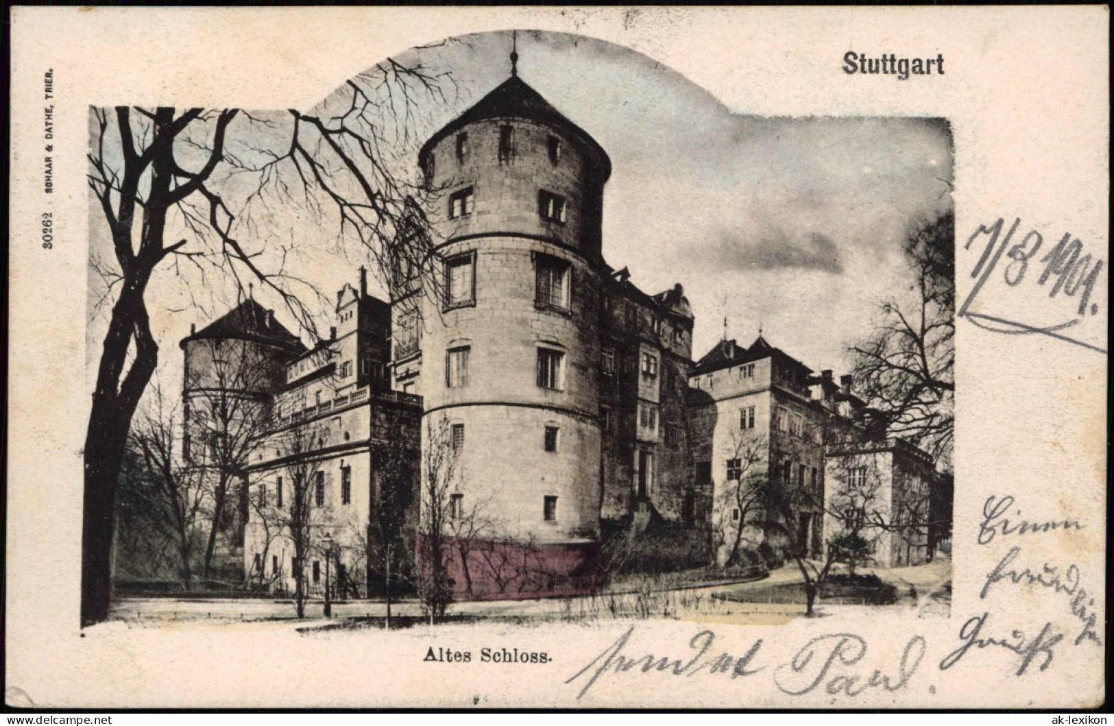 Ansichtskarte Stuttgart Altes Schloss 1901 Passepartout - Stuttgart