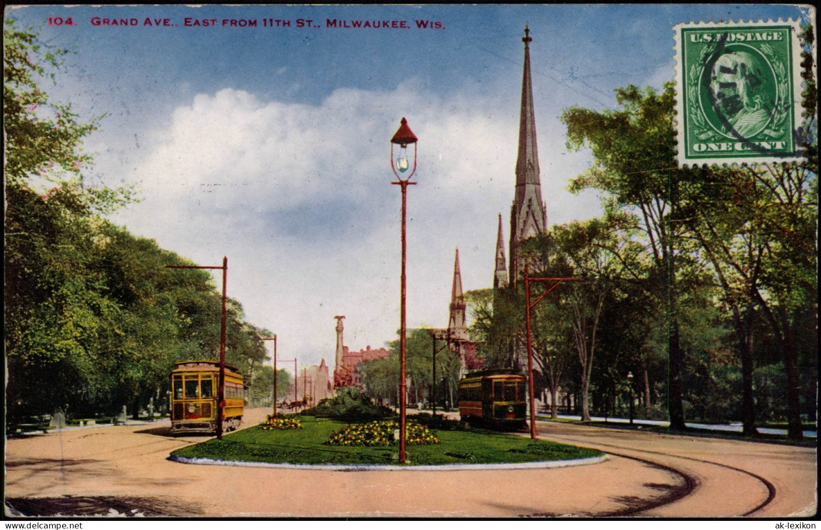 Postcard Milwaukee 104 GRAND AVE. - EAST FROM 11TH Street 1928 - Other & Unclassified