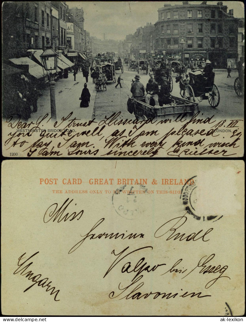 Postcard Liverpool Westminster Brigde Road, Traffic 1902 - Otros & Sin Clasificación