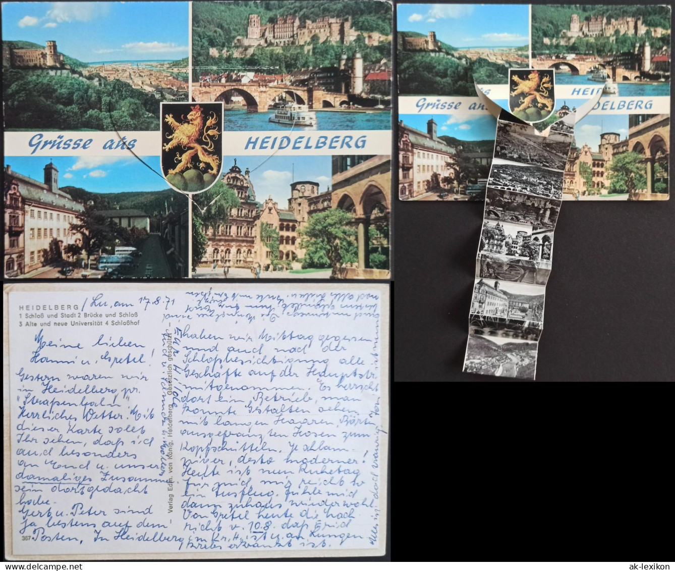 Heidelberg Mehrbildkarte  Mit Leporello-Ausziehbilder 1971 Leporello - Heidelberg