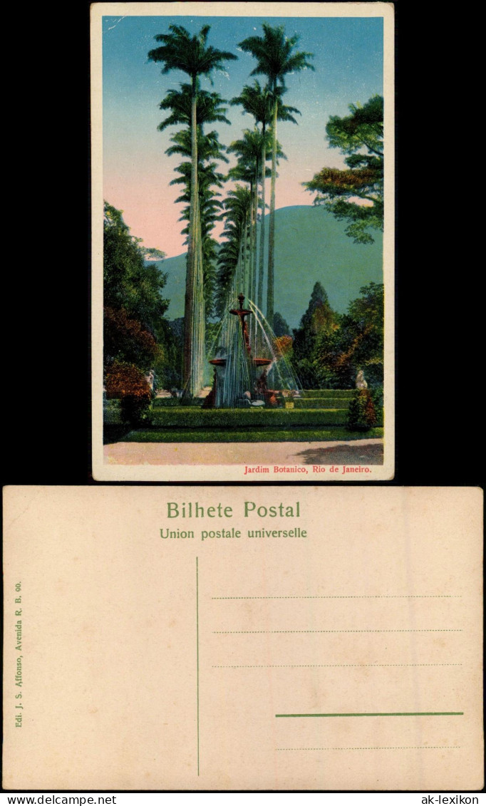 Postcard Rio De Janeiro Jardim Botanico 1928 - Rio De Janeiro