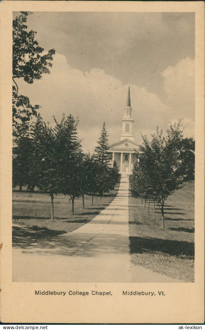 Postcard Middlebury Vermont College Chapel 1936 - Otros & Sin Clasificación