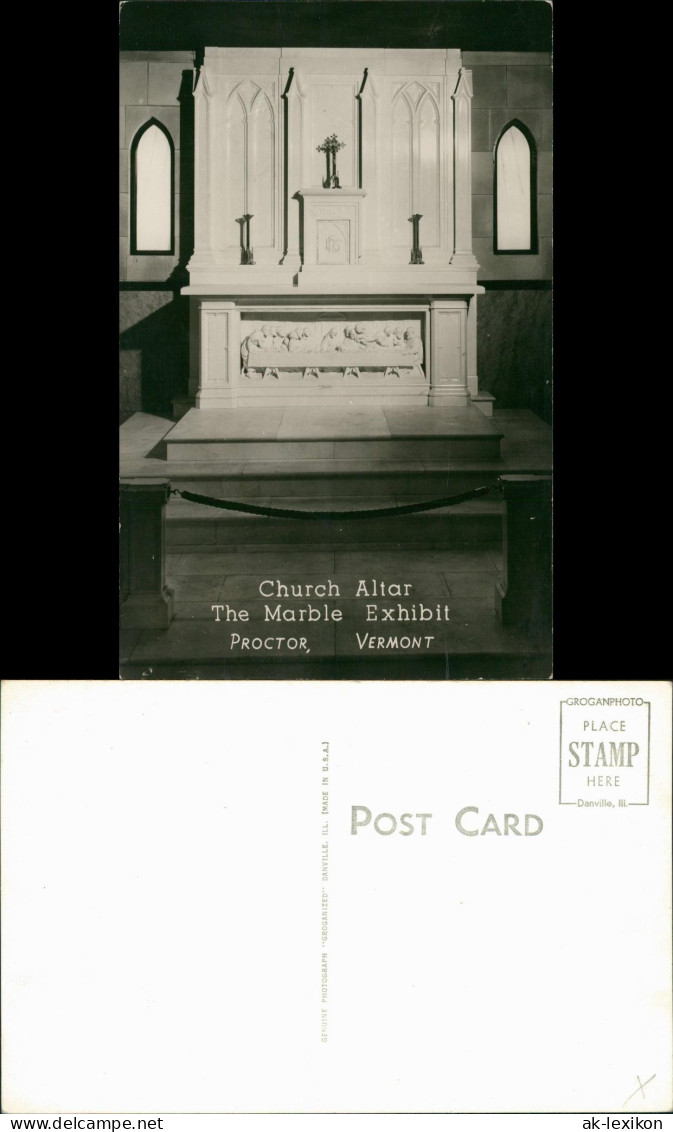 Postcard Proctor Vermont The Marble Exhibit - Church Altar 1932 - Sonstige & Ohne Zuordnung