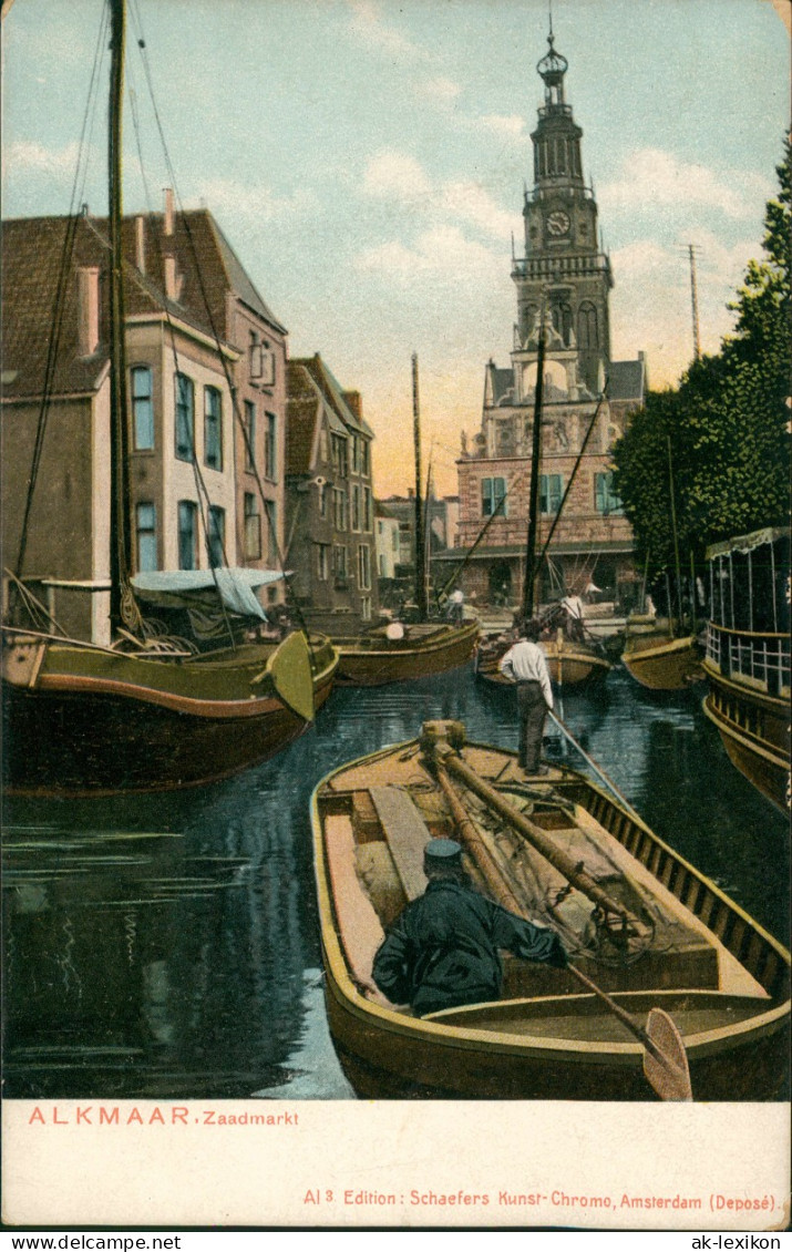 Postkaart Alkmaar Zaadmarkt - Schiffe 1908 - Alkmaar