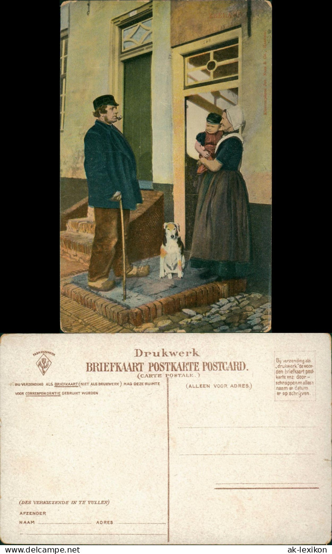 .Niederlande Folklore Niederlande Typen Trachten Mann Frau Mit Kind 1909 - Autres & Non Classés