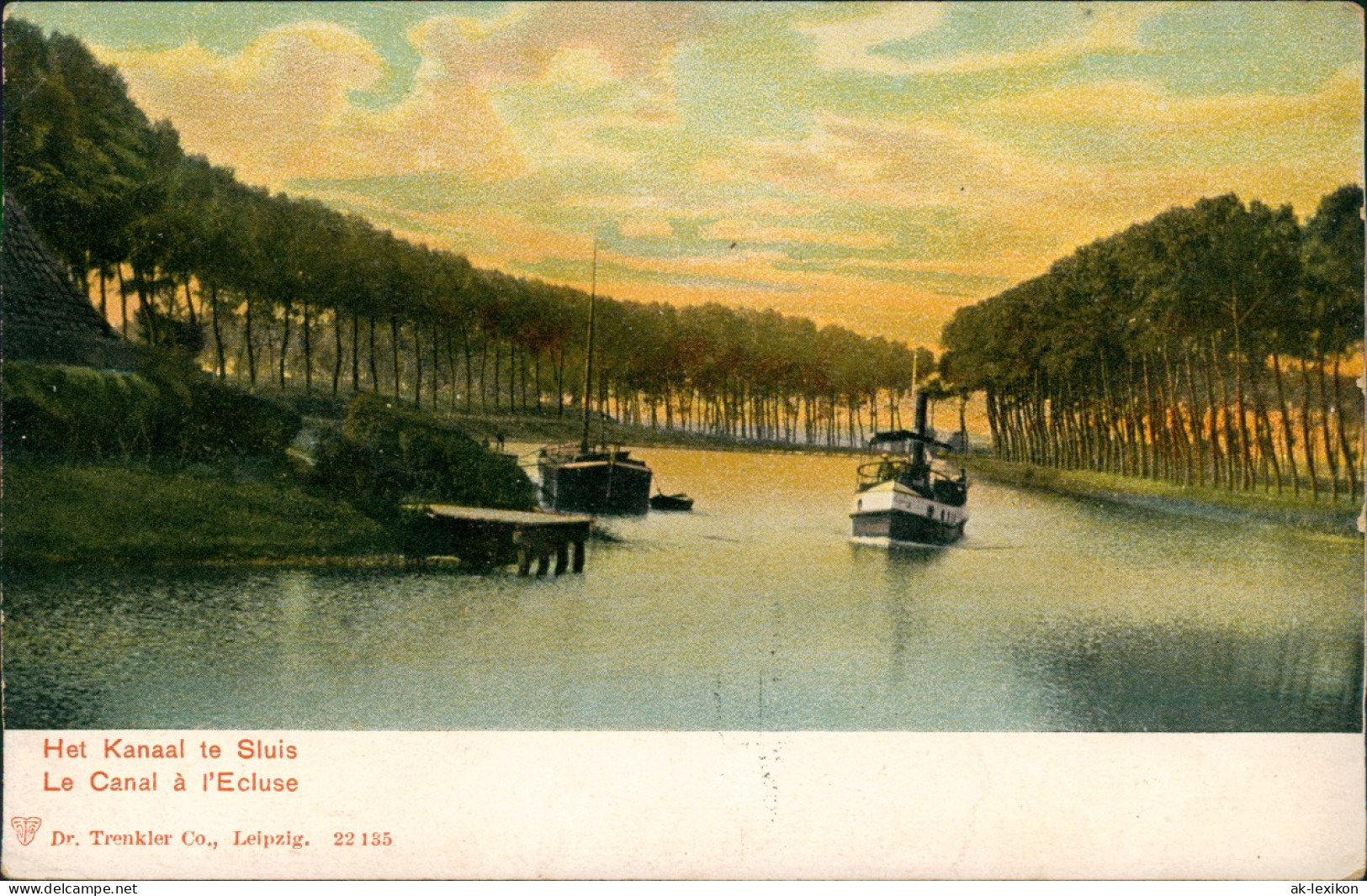 Postkaart .Niederlande Het Kanaal Te Sluis Le Canal à L'Ecluse 1909 - Sonstige & Ohne Zuordnung