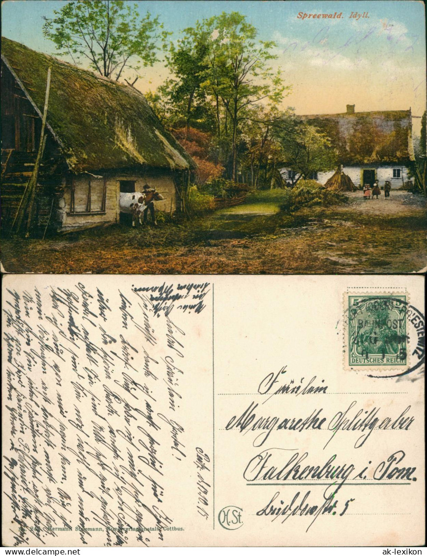 Ansichtskarte .Brandenburg Spreewald - Idyll 1915  Gel. Bahnpoststempel - Altri & Non Classificati