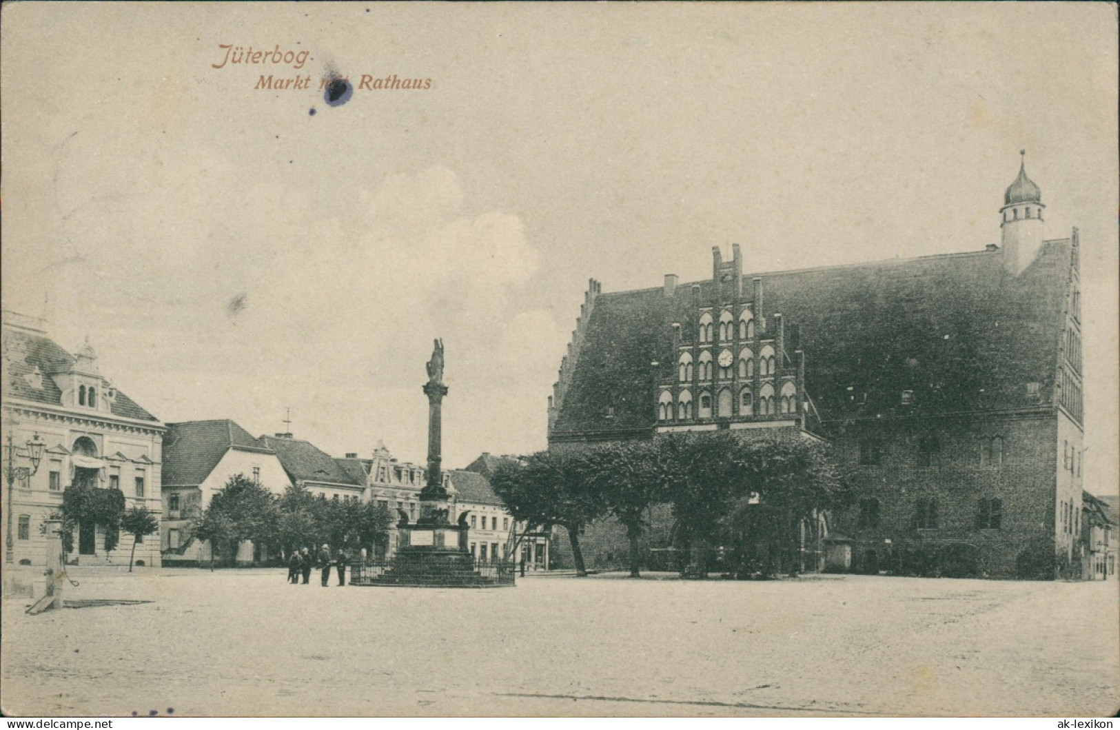 Ansichtskarte Jüterbog Marktplatz, Belebt 1915  Gel Feldpost - Jüterbog