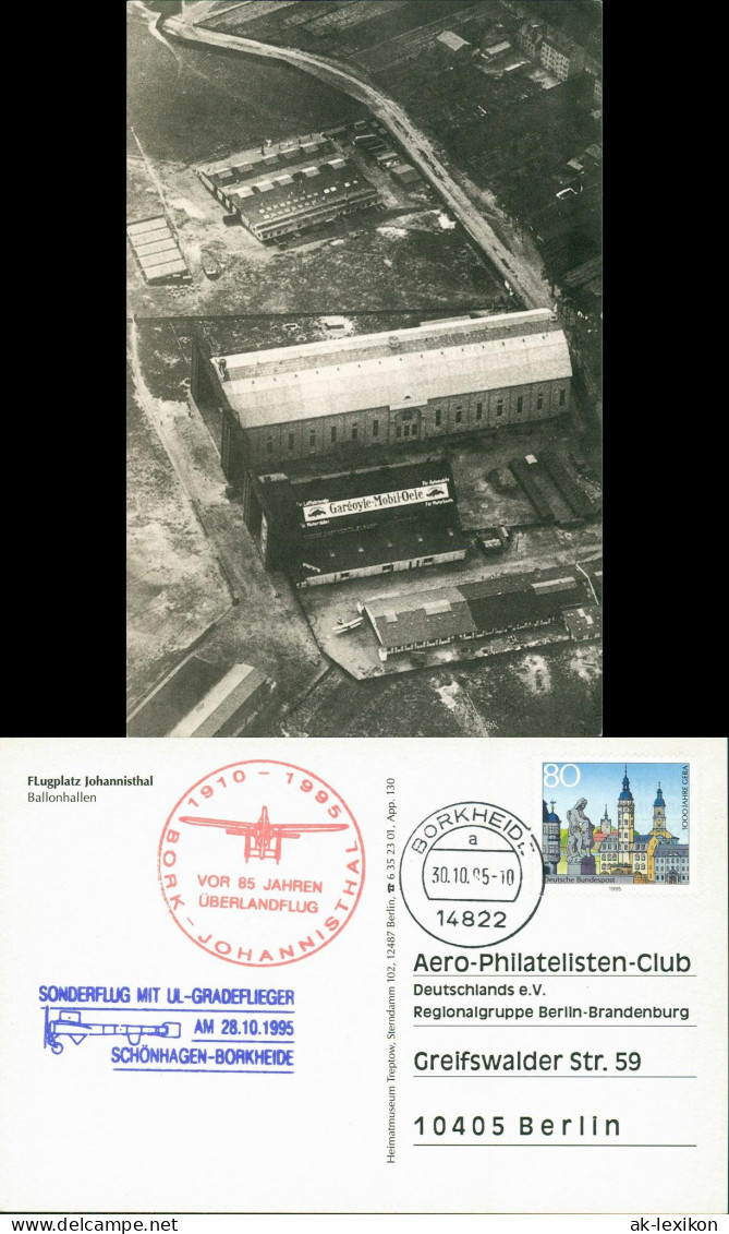 Johannisthal Berlin Zeppelin 1923/1995 Sonderstempel UL-Geradeflug Borkheide - Köpenick