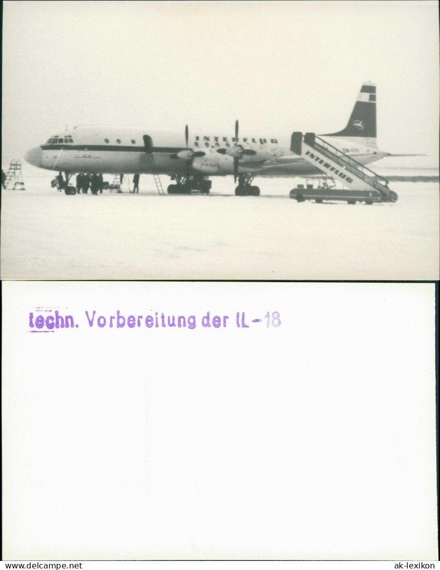 Flugzeug Airplane Avion Iljuschin Il-18 Im Winter Interflug 1966 - 1946-....: Ere Moderne