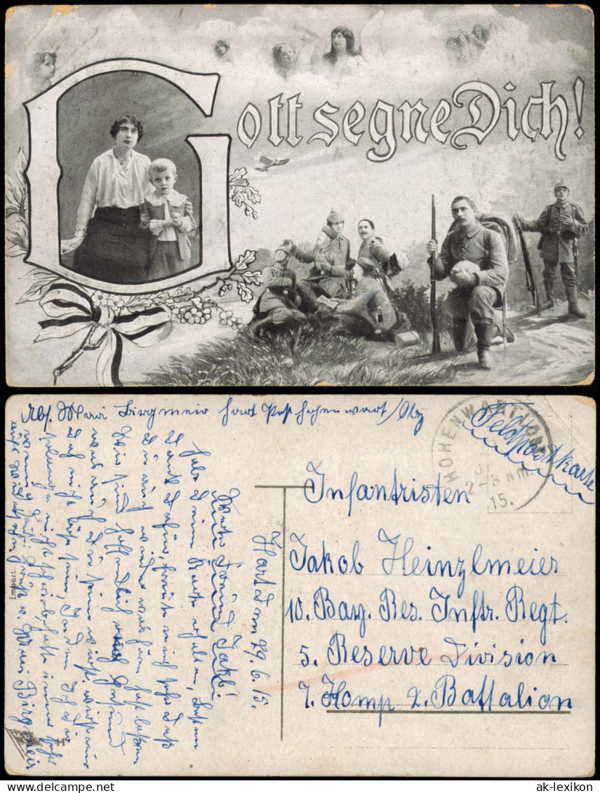 Ansichtskarte  1. Weltkrieg (Soldat Gedenkt Der Familie) 1915   Feldpost - Oorlog 1914-18