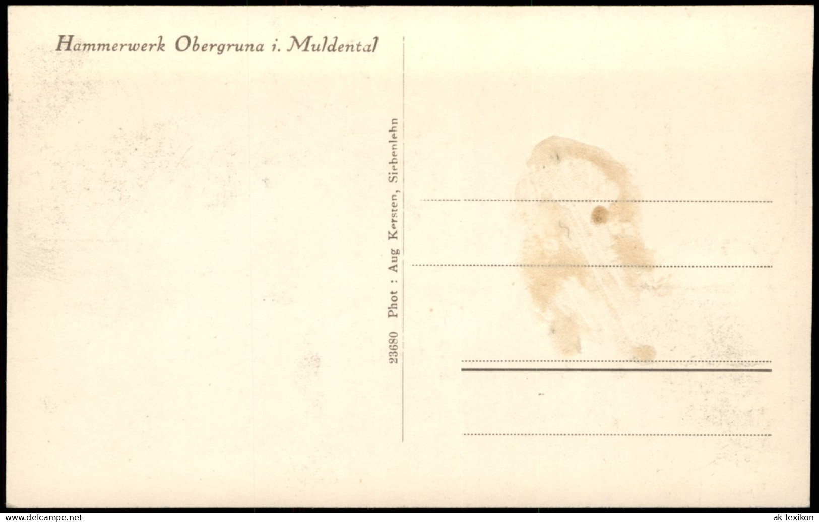 Ansichtskarte Obergruna-Großschirma Hammerwerk Obergruna I. Muldental 1919 - Other & Unclassified