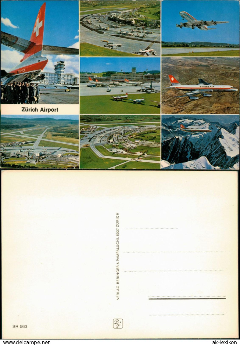 Zürich Flughafen (Airport) Mehrbildkarte, Diverse Flugzeuge 1970 - Sonstige & Ohne Zuordnung