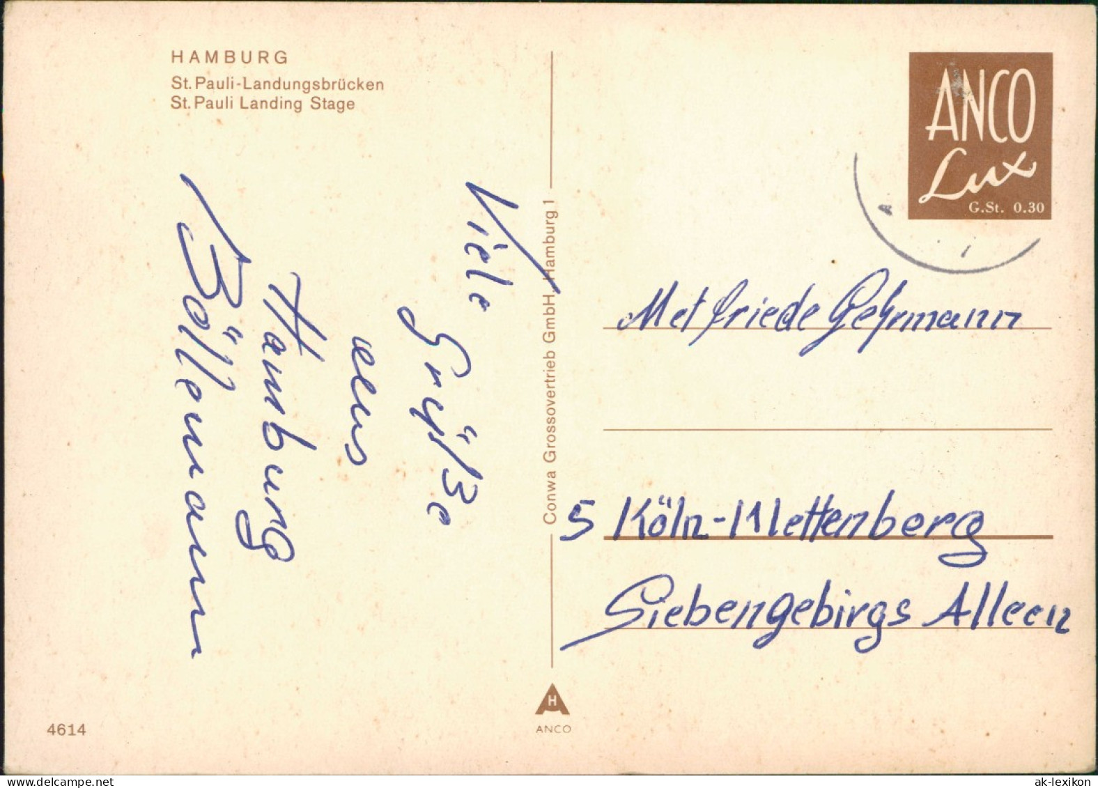 Ansichtskarte St. Pauli-Hamburg Landungsbrücken, Hafen, Dampfer Schiff 1970 - Other & Unclassified