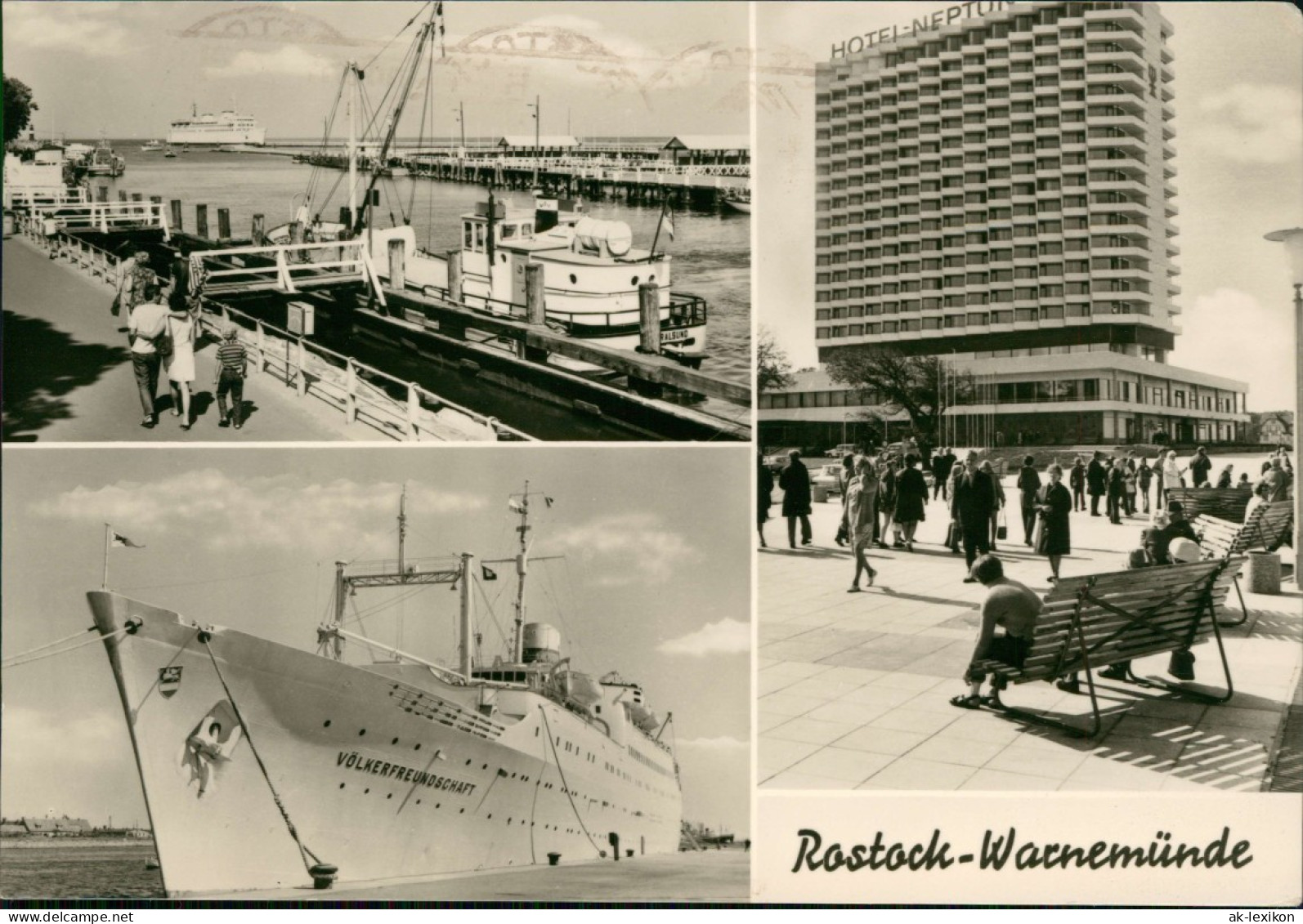 Warnemünde Rostock MB Mit Hotel Neptun,   DDR Schiff Völkerfreundschaft 1974 - Rostock