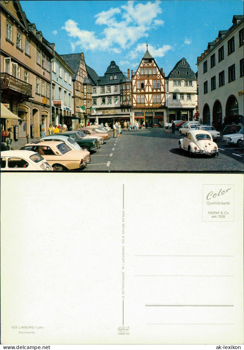 Limburg (Lahn) Kornmarkt Geschäfte Autos U.a. VW Käfer, Ford, Mercedes Uvm. 1970 - Limburg
