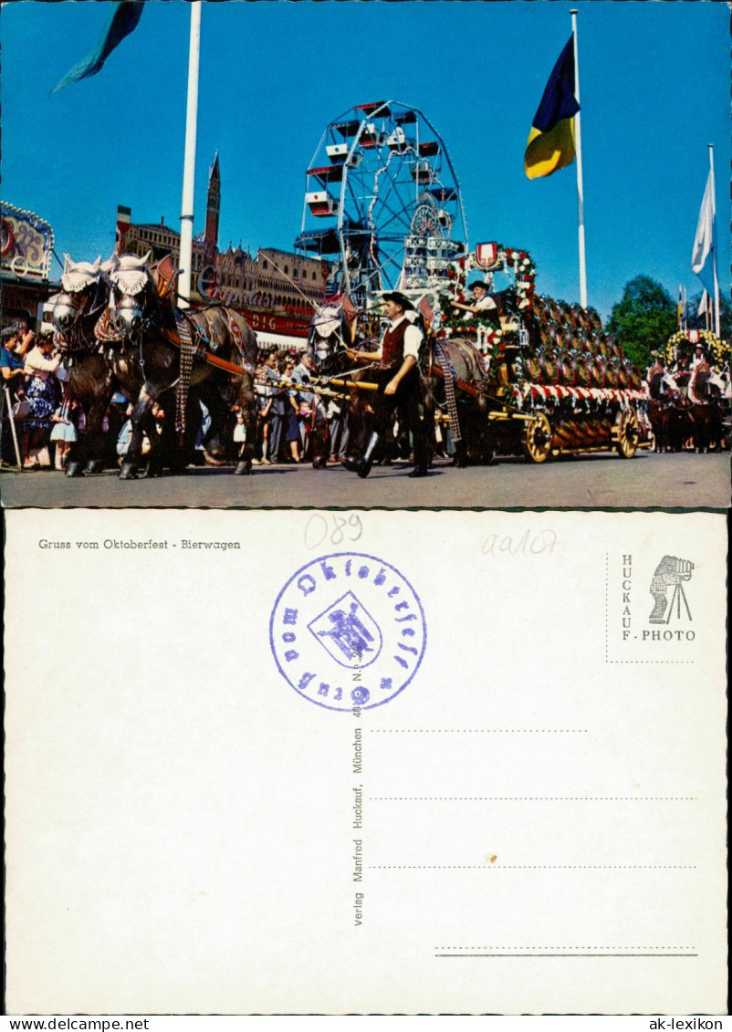 Ansichtskarte München Gruss Vom Oktoberfest Bierwagen 1970 - Muenchen