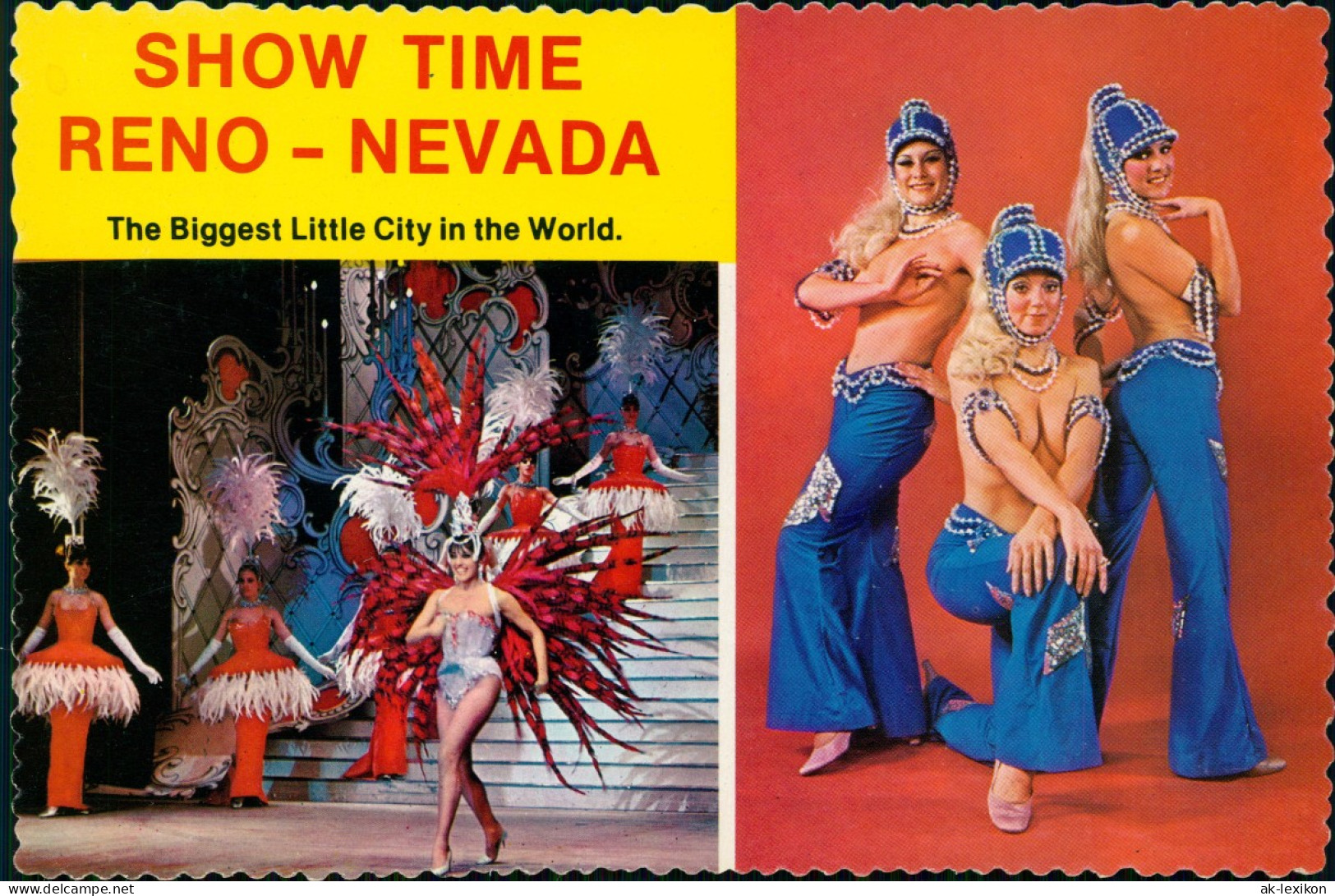 Postcard Reno SHOW TIME The Biggest Little City In The World 1960 - Other & Unclassified