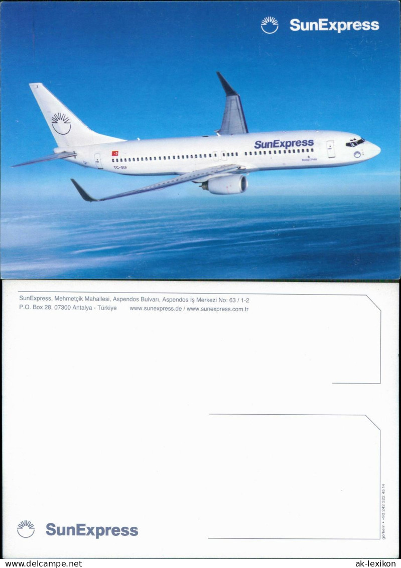 Ansichtskarte  SunExpress Boeing 737-800 Flugzeug Airplane Avion 1999 - 1946-....: Moderne