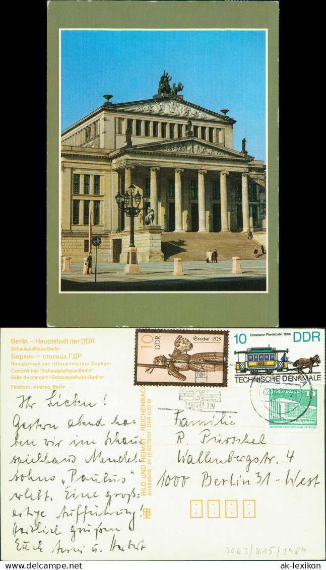 Mitte Berlin Konzerthaus (Altes Schauspielhaus) Ansichtskarte 1987 - Mitte