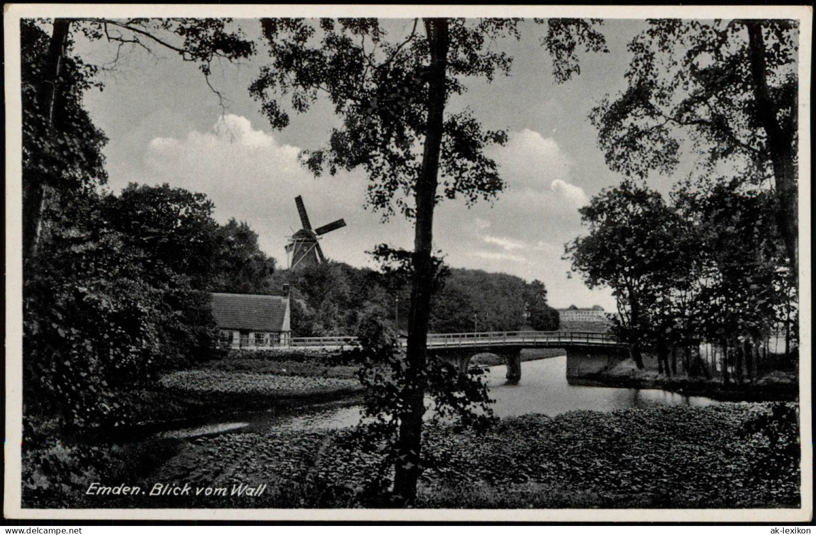 Ansichtskarte Emden Wall, Anlagen Und Windmühle 1939 - Emden