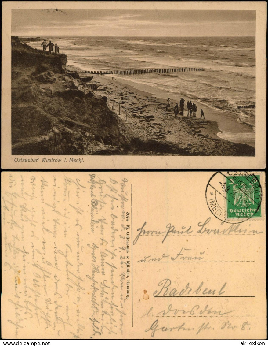 Ansichtskarte Ostseebad Wustrow (Fischland) Strand, Strandleben 1926 - Sonstige & Ohne Zuordnung