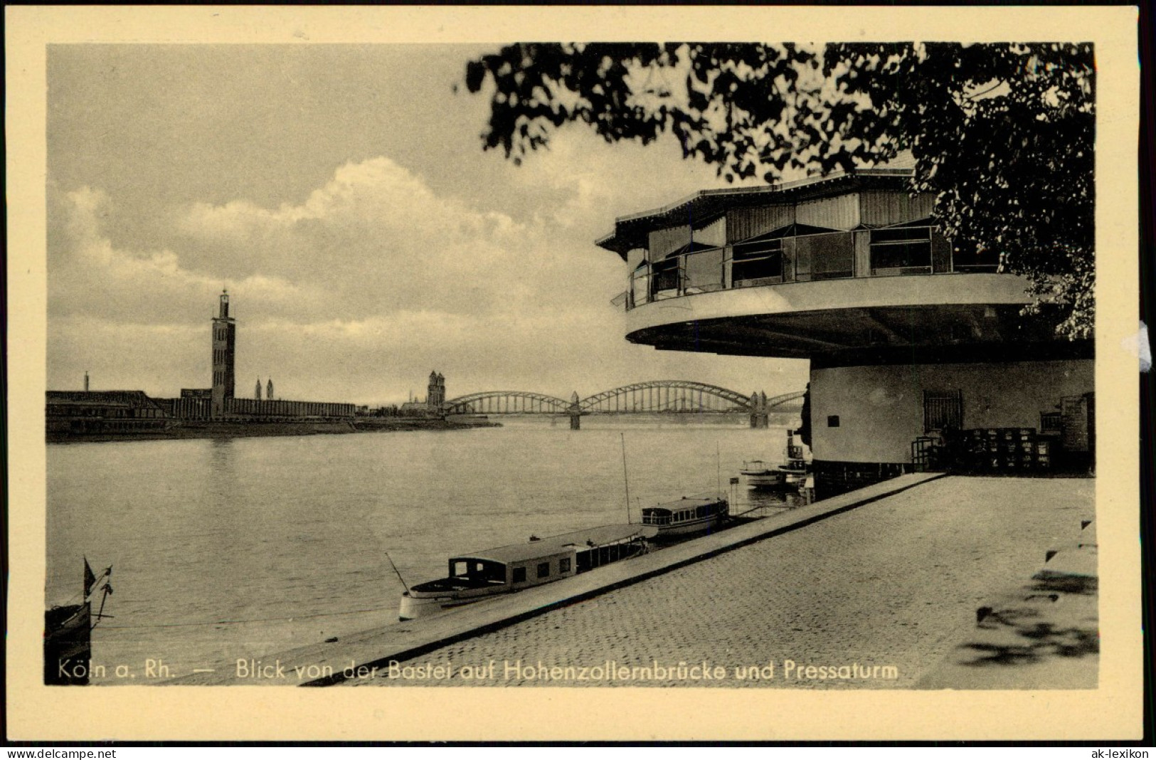 Köln Rhein Blick V.d. Bastei Auf Hohenzollernbrücke Und Pressaturm 1950 - Köln